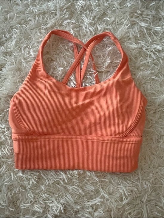 lululemon athletica Other - lululemon athletica Ribbed Cross-Back Sports Bra — Coral